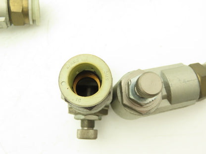 SMC AS4200 Flow Control Valve 1/2"Thread w/Push Fittings   Lot of 9