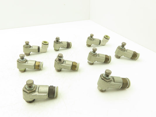 SMC AS4200 Flow Control Valve 1/2"Thread w/Push Fittings   Lot of 9