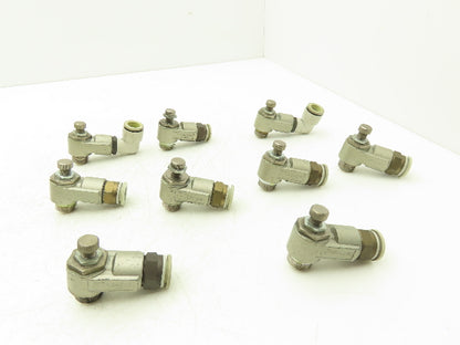 SMC AS4200 Flow Control Valve 1/2"Thread w/Push Fittings   Lot of 9