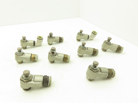 SMC AS4200 Flow Control Valve 1/2"Thread w/Push Fittings   Lot of 9