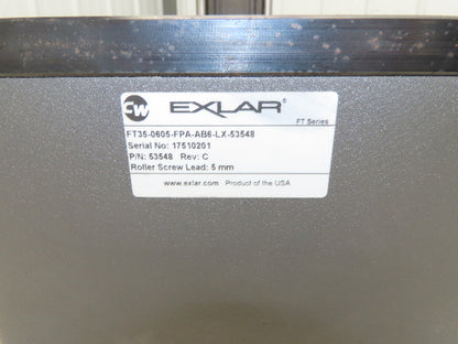 Exlar FT35-0605-FPA-AB6-LX Linear Screw Actuator 6" Stroke 5mm Lead  -No Motor