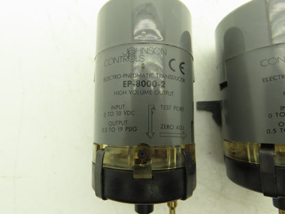 Johnson Controls EP-8000-2 Electro-Pneumatic Transducer 0-10vdc Input Lot of 2