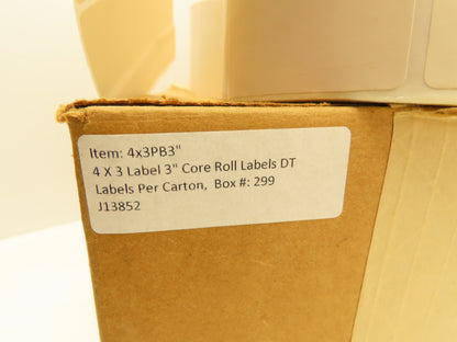 4X3PB3" Direct Thermal Labels 4x3" Barcode Shipping Stickers 4 Roll 8000ct