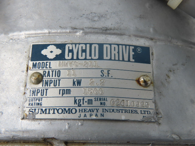 Shinko BLS-E-22-AG AC Servo Gear Motor 11:1 Cyclo-Drive Reducer 2.2kw 136rpm