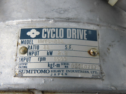 Shinko BLS-E-22-AG AC Servo Gear Motor 11:1 Cyclo-Drive Reducer 2.2kw 136rpm