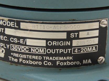 Foxboro RTT10-AQFSN000 Temperature Transmitter 30VDC Haz Loc