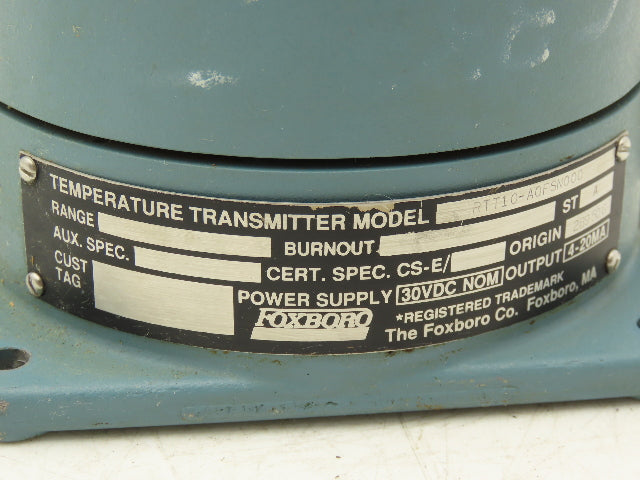 Foxboro RTT10-AQFSN000 Temperature Transmitter 30VDC Haz Loc
