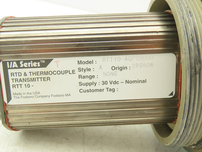 Foxboro RTT10-AQFSN000 Temperature Transmitter 30VDC Haz Loc