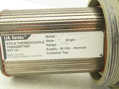 Foxboro RTT10-AQFSN000 Temperature Transmitter 30VDC Haz Loc