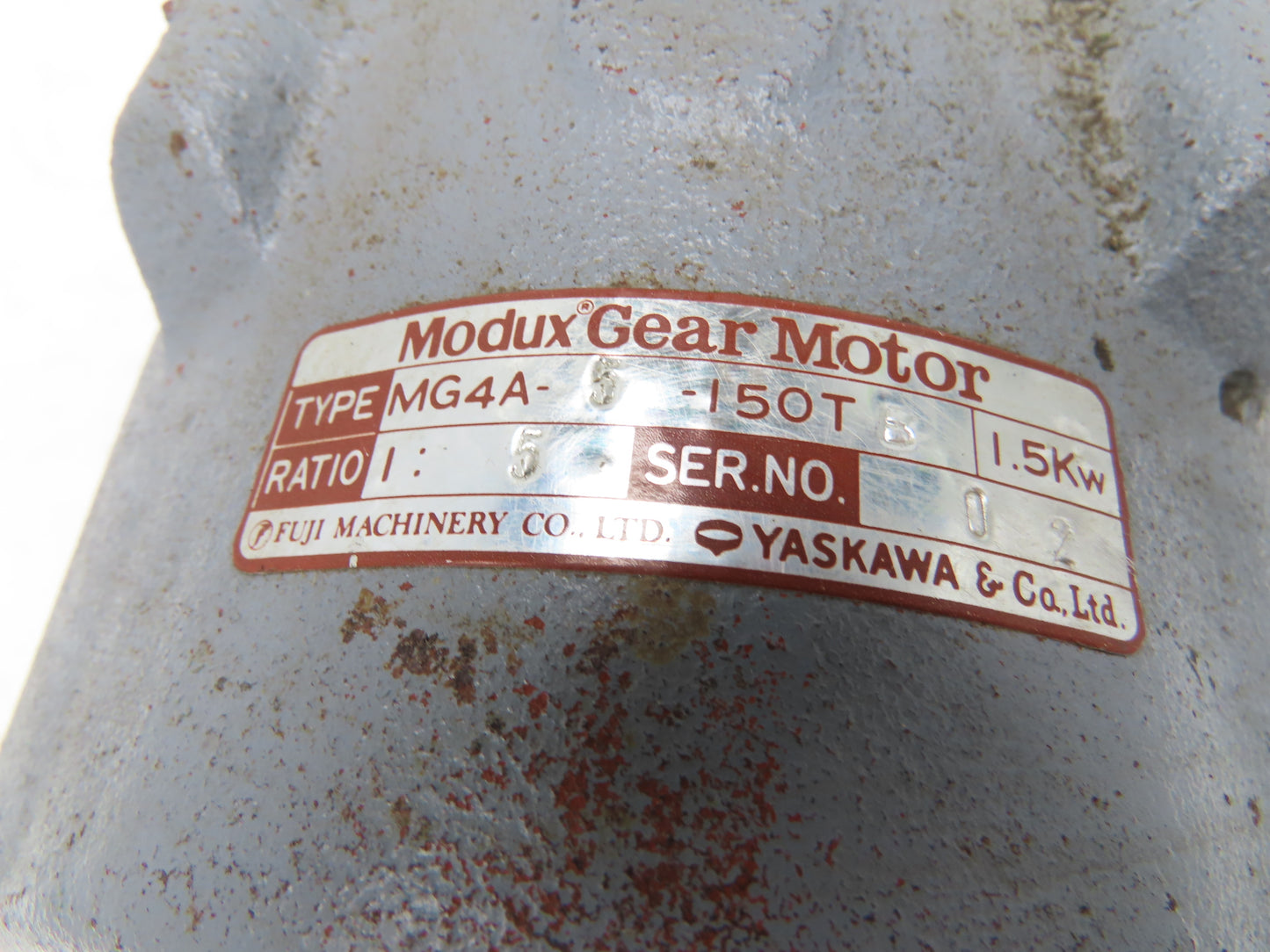 Yaskawa Modux EELQ-5G6W Brake Gear Motor 5:1 Ratio 1.5kw 220V 346rpm MG4A-5-150T