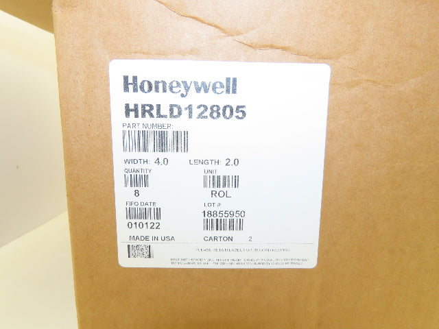 Honeywell HRLD12805 Duratherm II XL Direct Thermal Labels 4x2" 8 Roll 14000ct