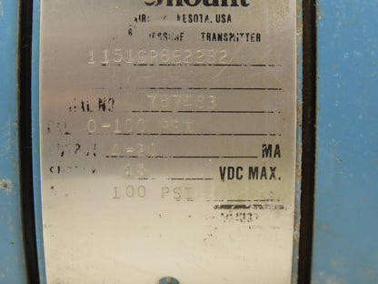 Rosemount 1151GP6E22B2 SMART Gauge Pressure Transmitter 0-100PSI 45VDC
