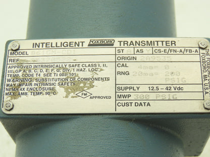 Foxboro 861GM-CD1 861GM-CD1 Pressure Transmitter 12.5-42VDC 300 PSI