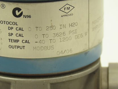 Rosemount 3095 FB2DBBA13AB001ANSJ Pressure Transmitter 7.5-30VDC 3626PSI