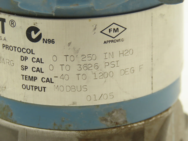 Rosemount 3095 FB2DBBA13AB001ANDP Pressure Transmitter 7.5-30VDC 3626PSI