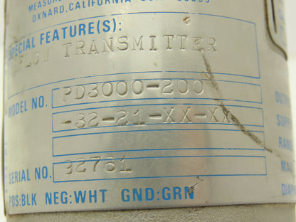 Gould PD3000-200-32-21-XX-XX Electronic Pressure Transmitter 30VDC 0-2000PSI XP