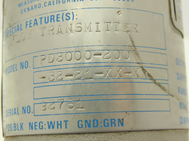 Gould PD3000-200-32-21-XX-XX Electronic Pressure Transmitter 30VDC 0-2000PSI XP