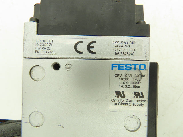 Festo CPV10-GE-ASI-4E4A M8  4-Station Solenoid Air Valve Manifold 24VDC 161414
