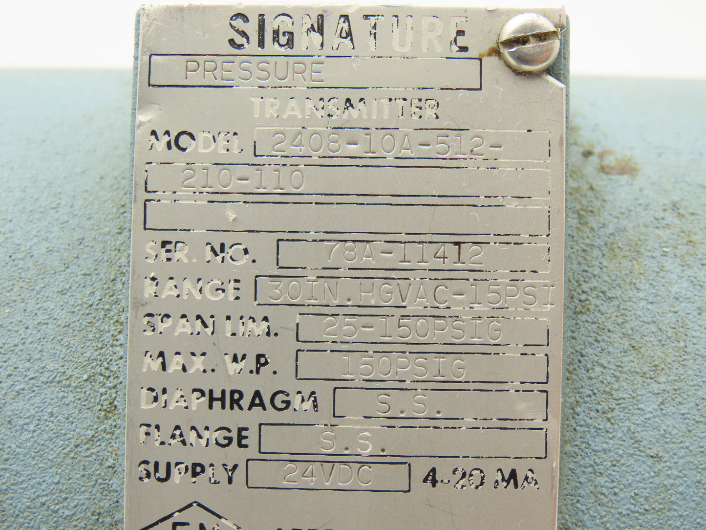 Acco 2408-10A-512-210-110 Signature Pressure Transmitter 24VDC 1/2" NPT 150PSI