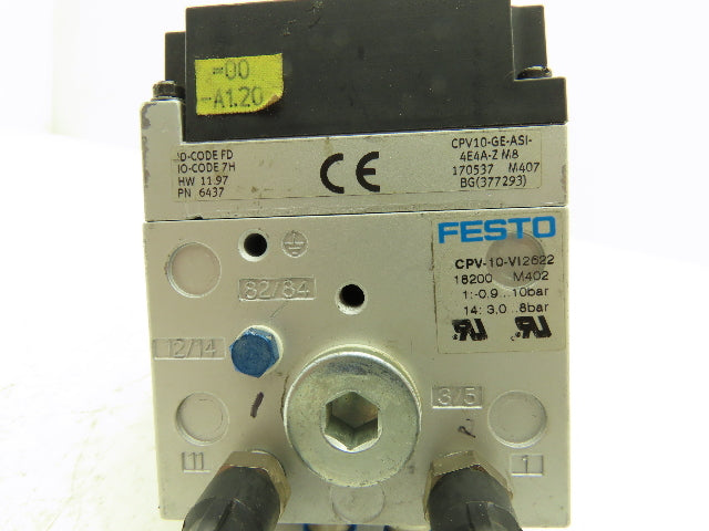 Festo CPV10-GE-ASI-4E4A-Z M8 4-Station Solenoid Valve Manifold 24VDC 185880 (x2)