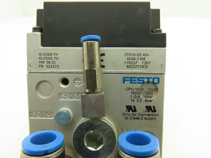 Festo CPV10-GE-ASI-4E4A-Z M8  4-Station Solenoid Air Valve Manifold 24VDC 161414