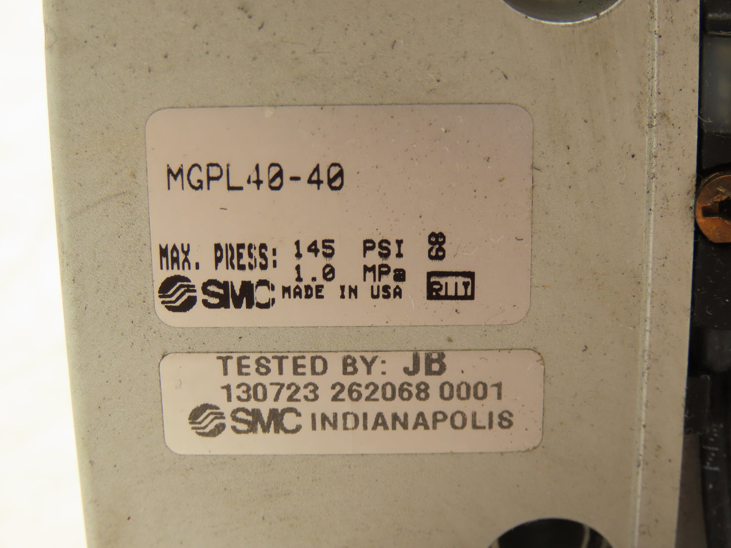 SMC MGPL40-40 Slide Bearing Guided Air Cylinder 40mm Bore 40mm Stroke