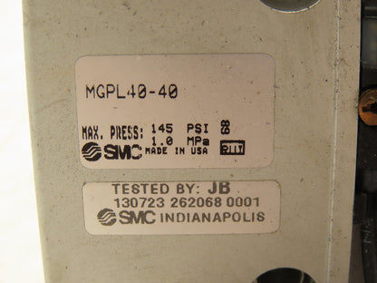 SMC MGPL40-40 Slide Bearing Guided Air Cylinder 40mm Bore 40mm Stroke