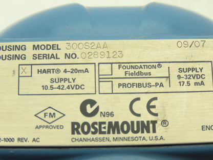 Rosemount 3051S1CD2A2A11A2AQ4 Coplanar Pressure Transmitter 11-42VDC 0-100" H2O