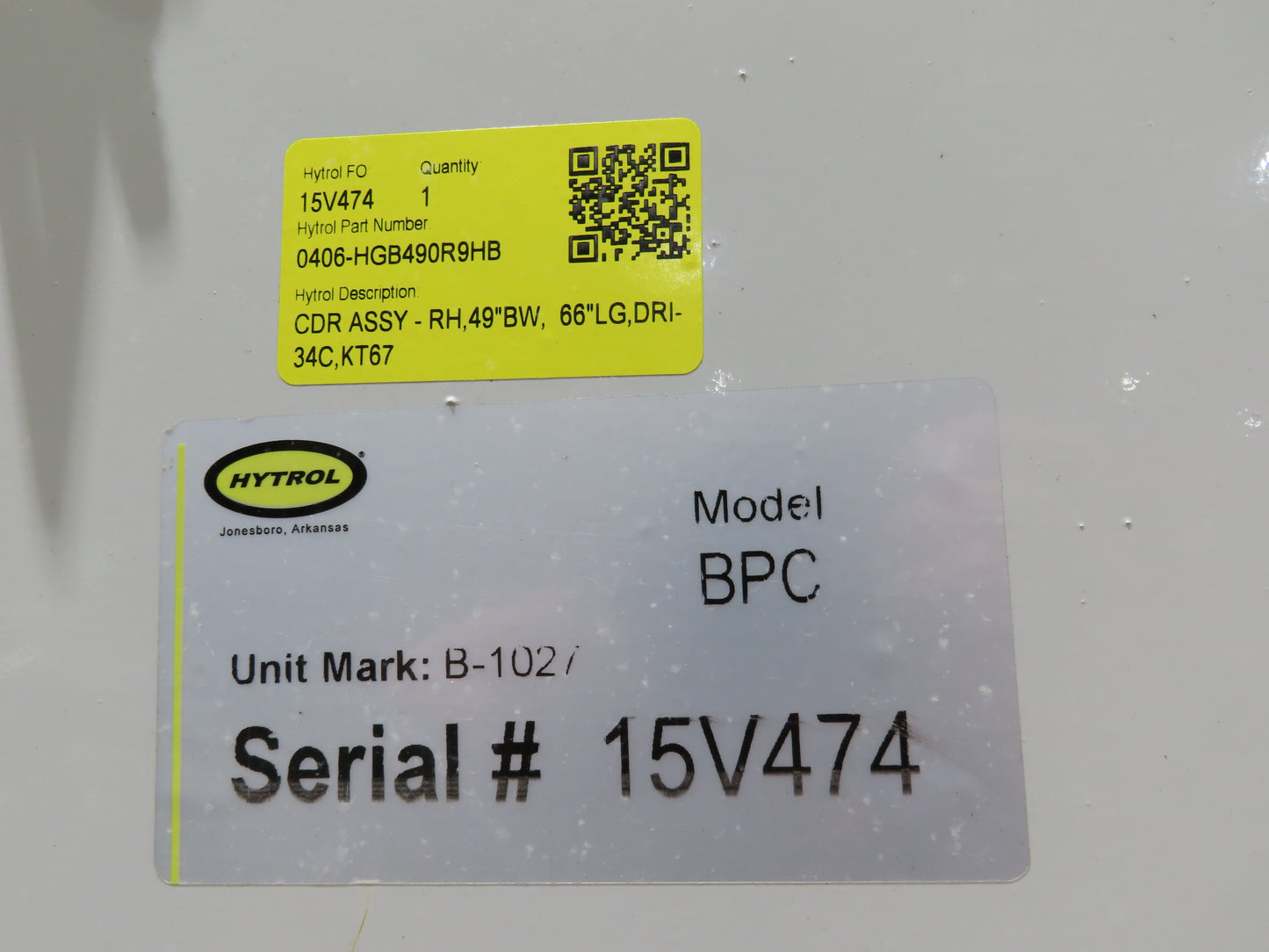 Hytrol BPC 49"x 24' 6" Slider Bed Conveyor 47" Belt 3Hp 3PH Center Drive 128fpm