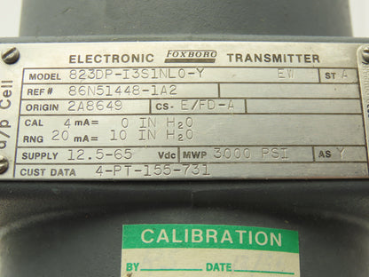 Foxboro 823DP-I3S1NL0-Y Electronic Pressure Transmitter 12.5-65VDC 3000PSI