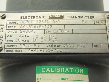 Foxboro 823DP-I3S1NL0-Y Electronic Pressure Transmitter 12.5-65VDC 3000PSI