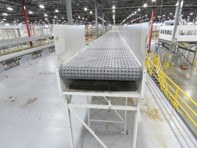 52"x 87' MatTop Roller Belt Conveyor 15Hp 3PH End Drive 10'H Variable Speed VFD