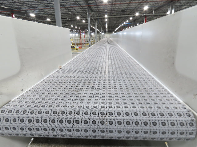 52"x 87' MatTop Roller Belt Conveyor 15Hp 3PH End Drive 10'H Variable Speed VFD