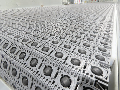 52"x 87' MatTop Roller Belt Conveyor 15Hp 3PH End Drive 10'H Variable Speed VFD