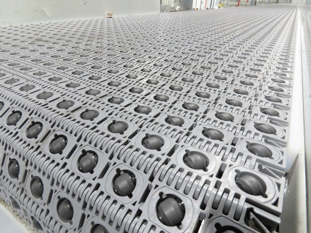 52"x 87' MatTop Roller Belt Conveyor 15Hp 3PH End Drive 10'H Variable Speed VFD