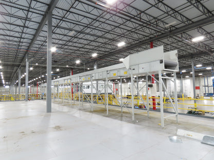 52"x 87' MatTop Roller Belt Conveyor 15Hp 3PH End Drive 10'H Variable Speed VFD