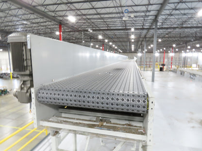 52"x 87' MatTop Roller Belt Conveyor 15Hp 3PH End Drive 10'H Variable Speed VFD