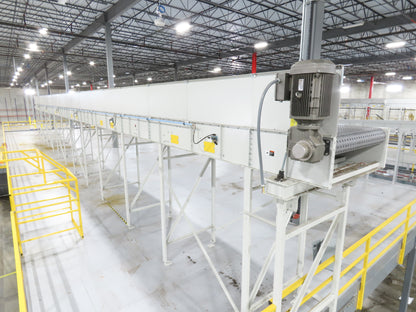 52"x 87' MatTop Roller Belt Conveyor 15Hp 3PH End Drive 10'H Variable Speed VFD