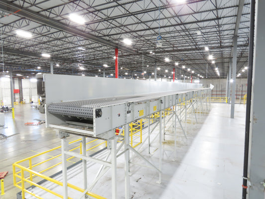 52"x 87' MatTop Roller Belt Conveyor 15Hp 3PH End Drive 10'H Variable Speed VFD