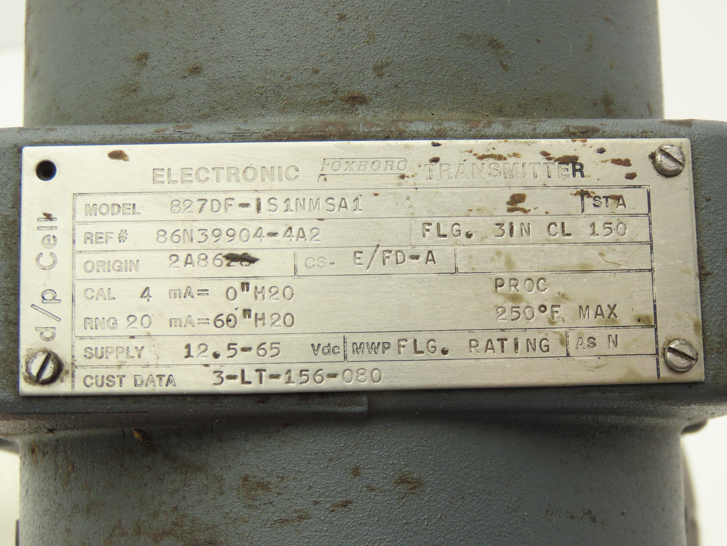 Foxboro 827DF-IS1NMSA1 Electronic Pressure Transmitter 12.5-65VDC 	3" Flange