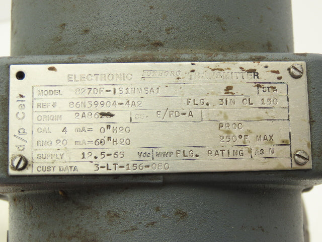 Foxboro 827DF-IS1NMSA1 Electronic Pressure Transmitter 12.5-65VDC 	3" Flange