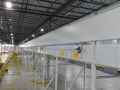 52"x 94' MatTop Roller Belt Conveyor 15Hp 3PH End Drive 10'H Variable Speed VFD