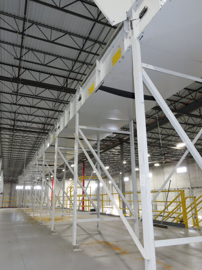 52"x 94' MatTop Roller Belt Conveyor 15Hp 3PH End Drive 10'H Variable Speed VFD