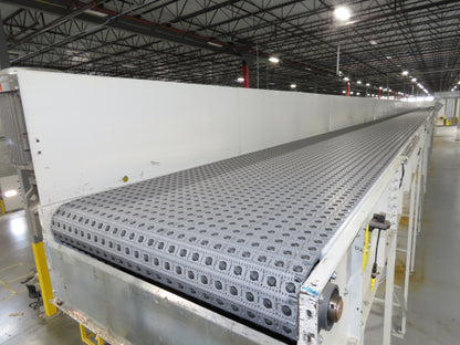 52"x 94' MatTop Roller Belt Conveyor 15Hp 3PH End Drive 10'H Variable Speed VFD