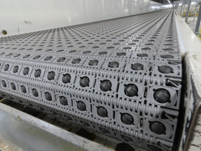 52"x 94' MatTop Roller Belt Conveyor 15Hp 3PH End Drive 10'H Variable Speed VFD