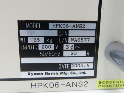 Kyosan Electric HPK06-ANS2 DC Power Supply 200V 3Ph