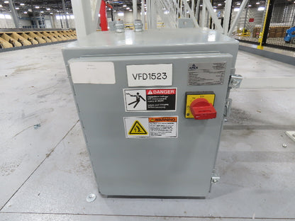 46"x 71' MatTop Roller Belt Conveyor 15Hp 3PH End Drive 10'H Variable Speed VFD