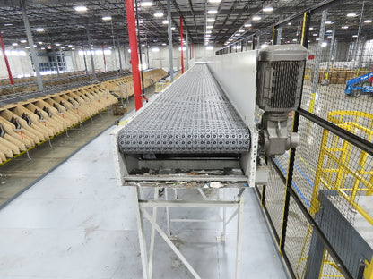 46"x 71' MatTop Roller Belt Conveyor 15Hp 3PH End Drive 10'H Variable Speed VFD