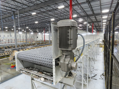 46"x 71' MatTop Roller Belt Conveyor 15Hp 3PH End Drive 10'H Variable Speed VFD