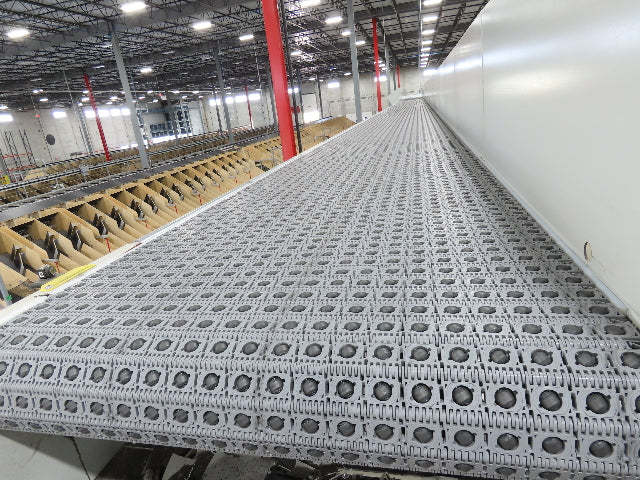 46"x 71' MatTop Roller Belt Conveyor 15Hp 3PH End Drive 10'H Variable Speed VFD